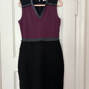 Tory Burch winter maroon and Black Midi Dress